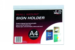 SIGN HOLDER DEFLECTO A4 LANDSCAPE WALL MOUNTED