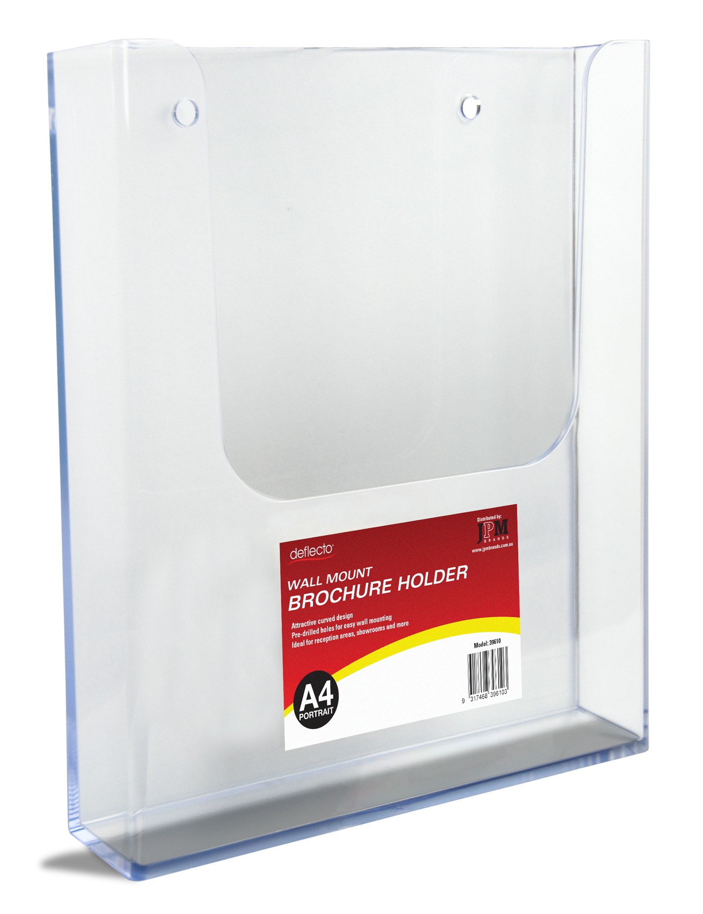 BROCHURE HOLDER DEFLECTO A4 WALL MOUNT 39610
