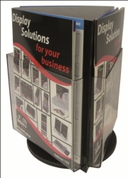 SP- BROCHURE HOLDER DEFLECTO 3XA4 COUNTER TOP ROTATING BLACK