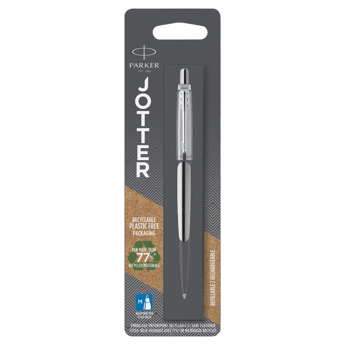 SP- PEN PARKER JOTTER BALLPOINT STAINLESS STEEL CHROME TRIM HANG SELL