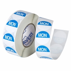 SP- LABEL AVERY 24MM MONDAY REMOVABLE BLUE/WHITE 1000/ROLL