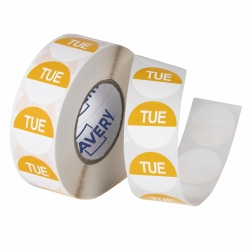 SP- LABEL AVERY 24MM TUESDAY REMOVABLE YELLOW/WHITE 1000/ROLL