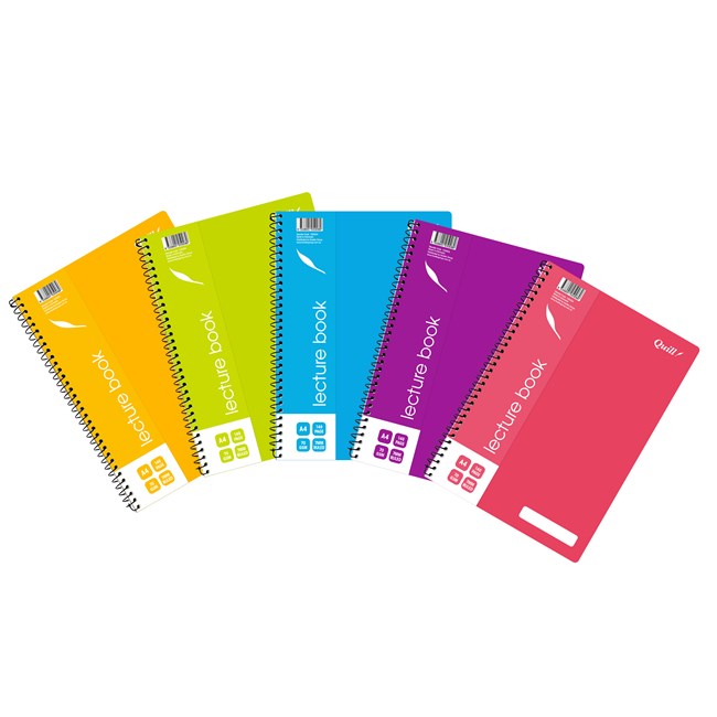 LECTURE BOOK QUILL A4 70GSM PP ASST 140PG