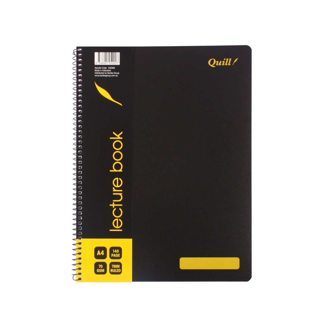LECTURE BOOK QUILL A4 70GSM PP BLACK 140PG