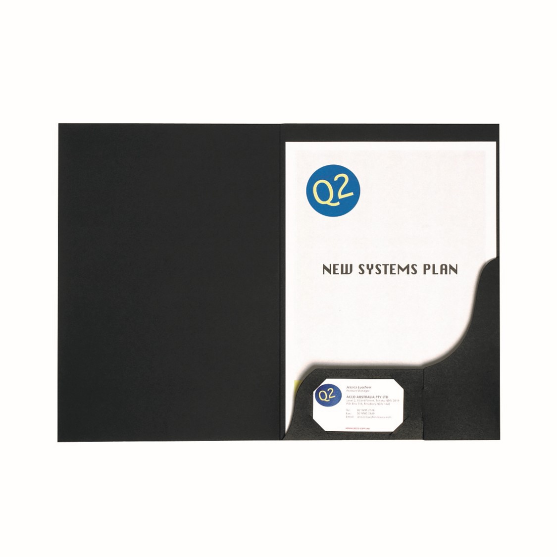 SP- PRESENTATION FOLDER MARBIG A4 MATT BLACK PK20