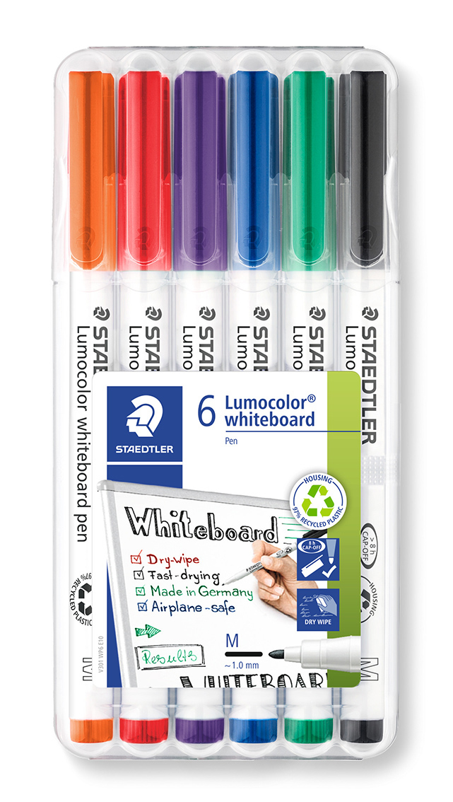 MARKER WHITEBOARD STAEDTLER 301 1MM ASST WLT6
