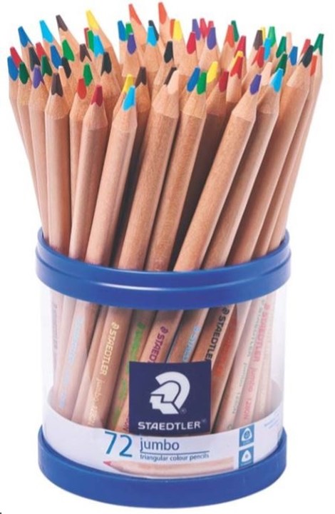 SP- PENCIL COLOURED STAEDTLER JUMBO NATURAL TUB72