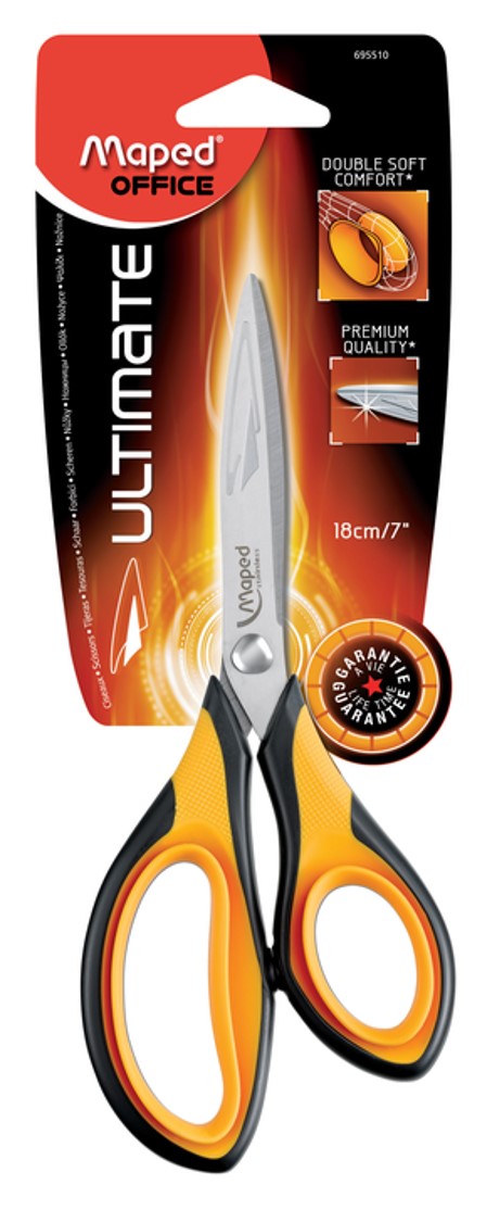 SP- SCISSORS MAPED 18CM ULTIMATE ASYMMETRICAL BLACK/YELLOW HS