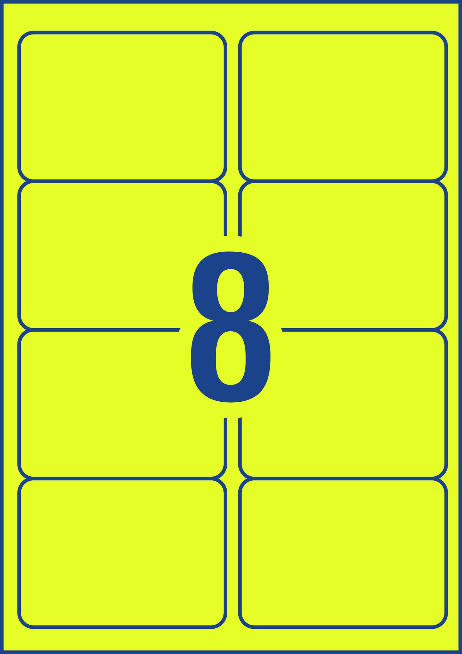 LABEL AVERY L7165FY SHIPPING HI VIS FLUORO YELLOW 8UP 25 SHTS