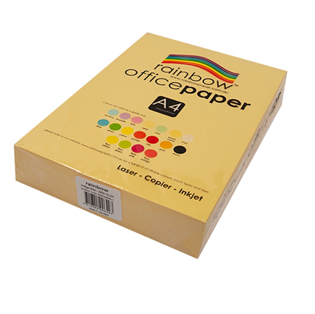 COPY PAPER RAINBOW A4 80GSM OFFICE PASTEL LEMON YELLOW PK500