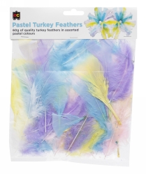 TURKEY FEATHERS EC 60GM PASTEL
