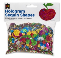 SP- SEQUINS EC 150GM HOLOGRAM ASST SHAPES
