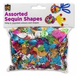 SP- SEQUINS EC 150GM ASST SHAPES