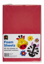 FOAM SHEETS EC A4 ASST COLOURS PK40
