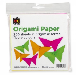 ORIGAMI PAPER EC FLUORO PK200 15CM
