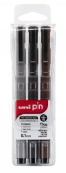 PEN FINELINER DRAWING UNI PIN 200 0.01MM ASST WLT3