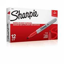 SP- MARKER SHARPIE PERMANENT FINE 1.0MM RED BX12
