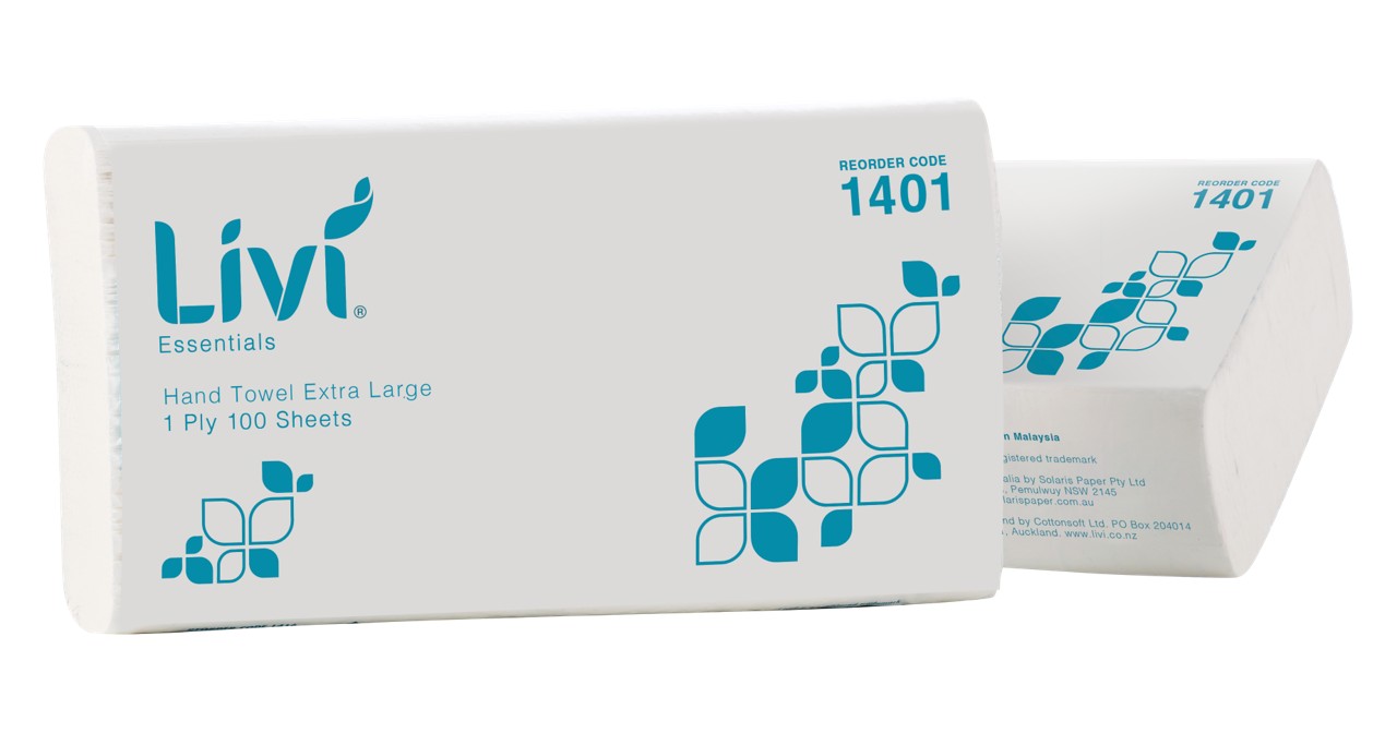 PAPER TOWEL LIVI ESSENTIALS INTERLEAVE XL 1PLY 100S