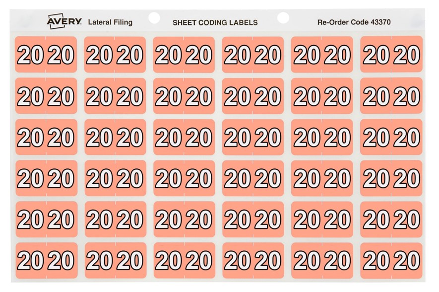 SP- LABELS COLOUR CODING AVERY 25X38MM 20 SIDE TAB PINK PK180
