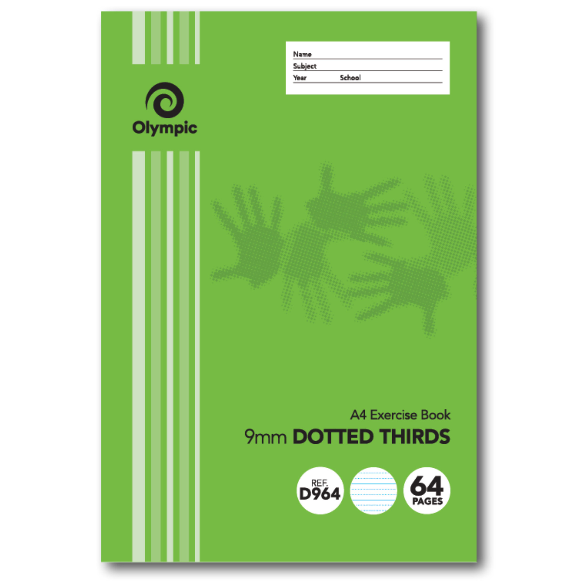 EXERCISE BOOK OLYMPIC A4 9MM DOTTED THIRDS D964I 64PG
