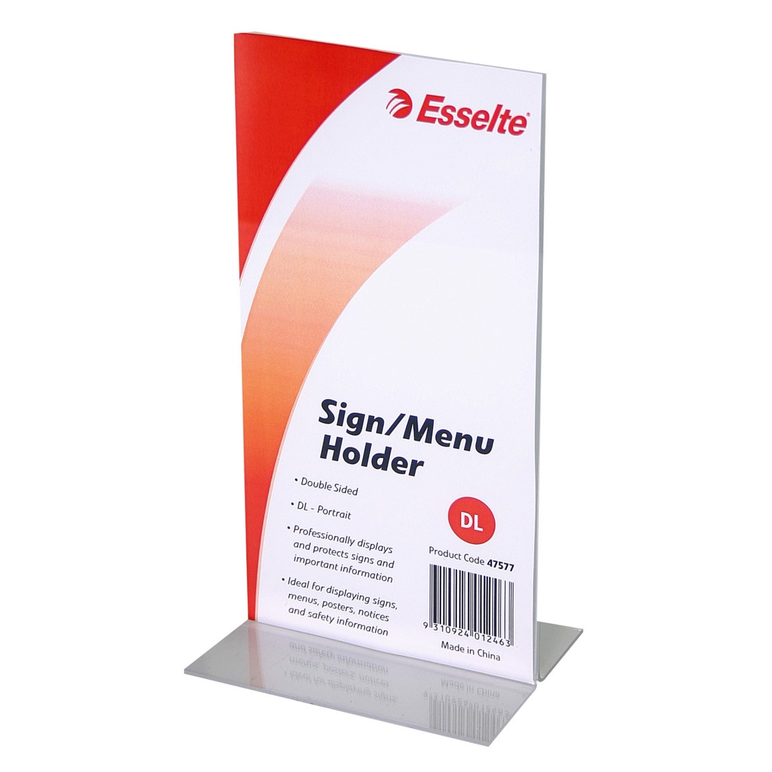 MENU/SIGN HOLDER ESSELTE DL DOUBLE SIDED PORTRAIT