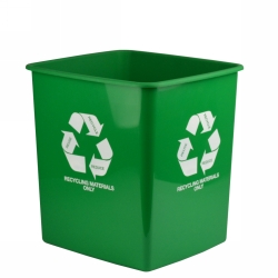 BIN ITALPLAST 15L 280X248X290MM RECYCLING MATERIALS ONLY GREEN