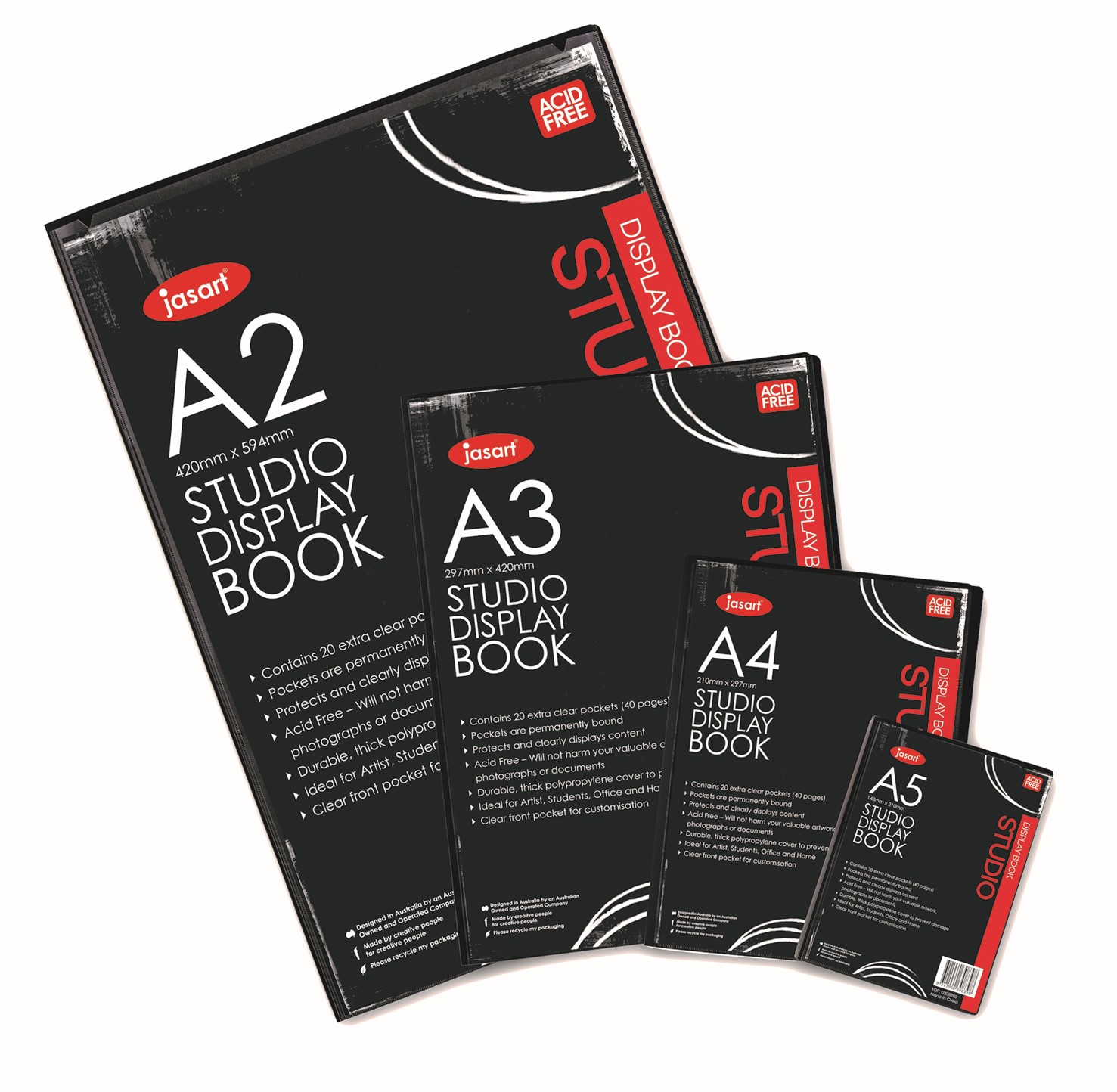 DISPLAY BOOK JASART A4 BLACK 20P
