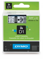 LABEL TAPE DYMO D1 19MMX7M BLACK ON CLEAR