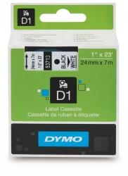 LABEL TAPE DYMO D1 24MMX7M BLACK ON WHITE