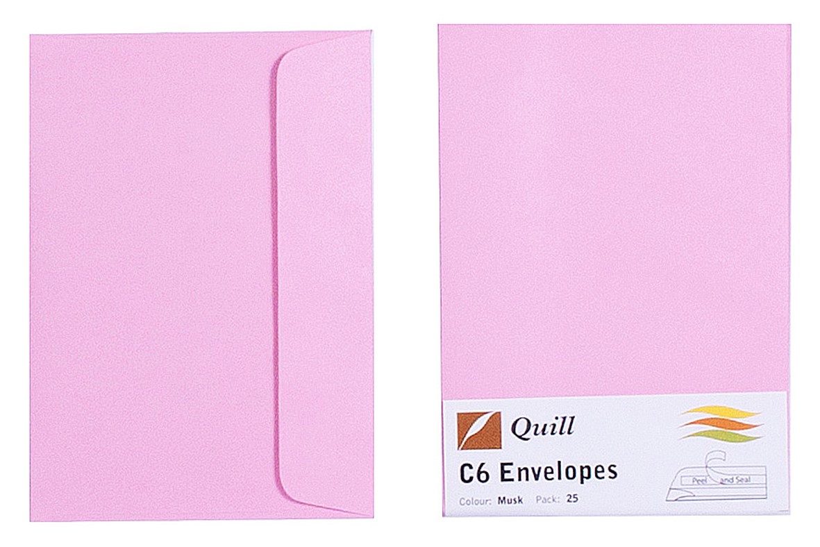 ENVELOPE QUILL C6 80GSM MUSK PK25