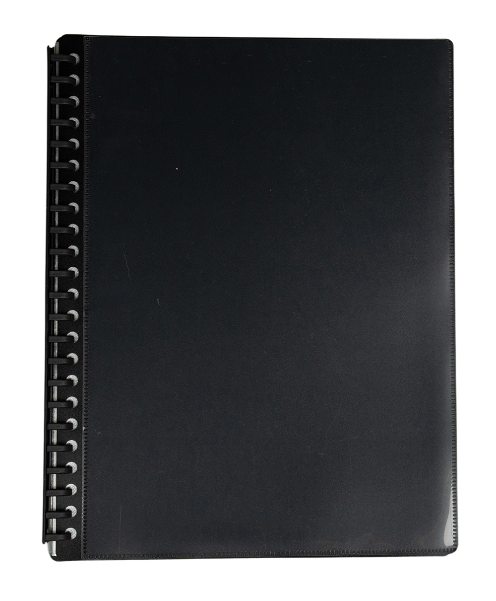 DISPLAY BOOK GNS A4 REFILLABLE INSERT CLEAR FRONT BLACK 20P