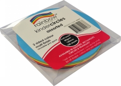 CRAFT PAPER RAINBOW CIRCLES 100'S MATT D/SIDED 120MM