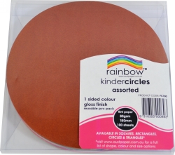 SP- CRAFT PAPER RAINBOW CIRCLES 100'S GLOSSY 180MM