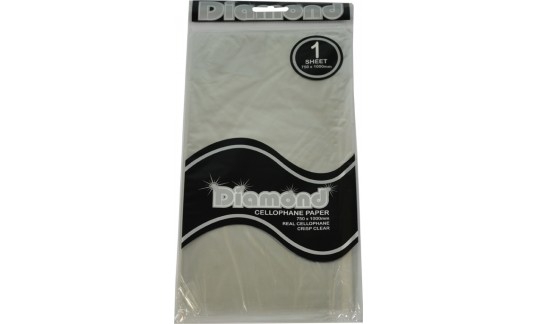 CELLOPHANE PAPER DIAMOND 75 X 100CM CLEAR