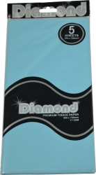TISSUE PAPER DIAMOND 500X750MM 17GSM LIGHT BLUE 5 SHTS