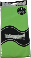 TISSUE PAPER DIAMOND 500X750MM 17GSM LIGHT GREEN 5 SHTS