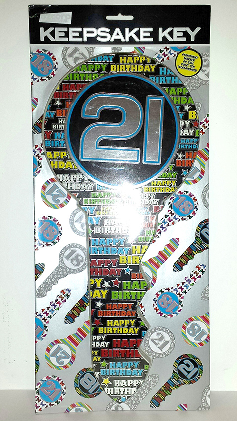 BIRTHDAY KEY OZCORP 21ST MULTI HAPPY BIRTHDAY