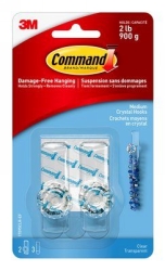 SP- HOOKS COMMAND MEDIUM CRYSTAL CLEAR #17095 PK2