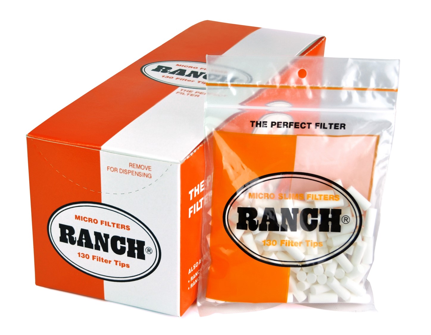 CIGARETTE FILTERS RANCH MICRO 130'S ORANGE