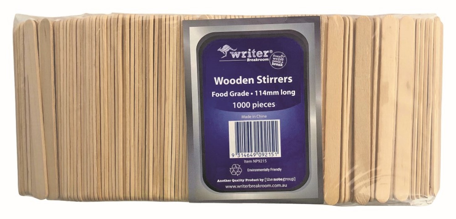 STIRRERS WOODEN WRITER 114MM PK1000