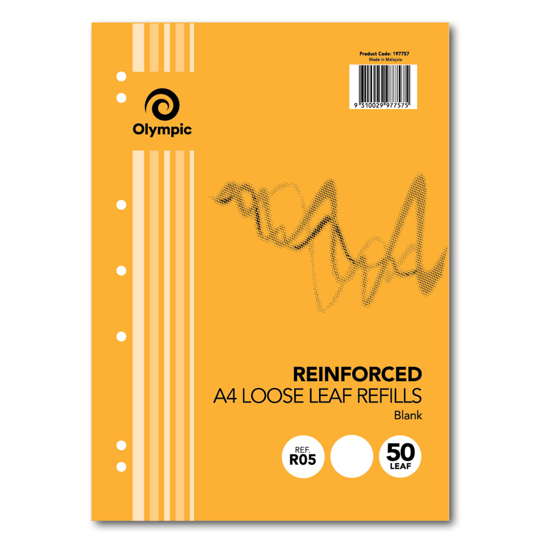 LOOSE LEAF REINFORCED REFILLS OLYMPIC A4 PLAIN 50 LEAF