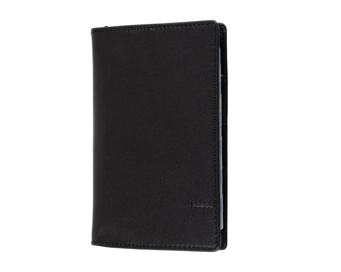 SP- DAYPLANNER DEBDEN 120X80MM SLIMLINE GENUINE LEATHER UNDATED WTV BLACK