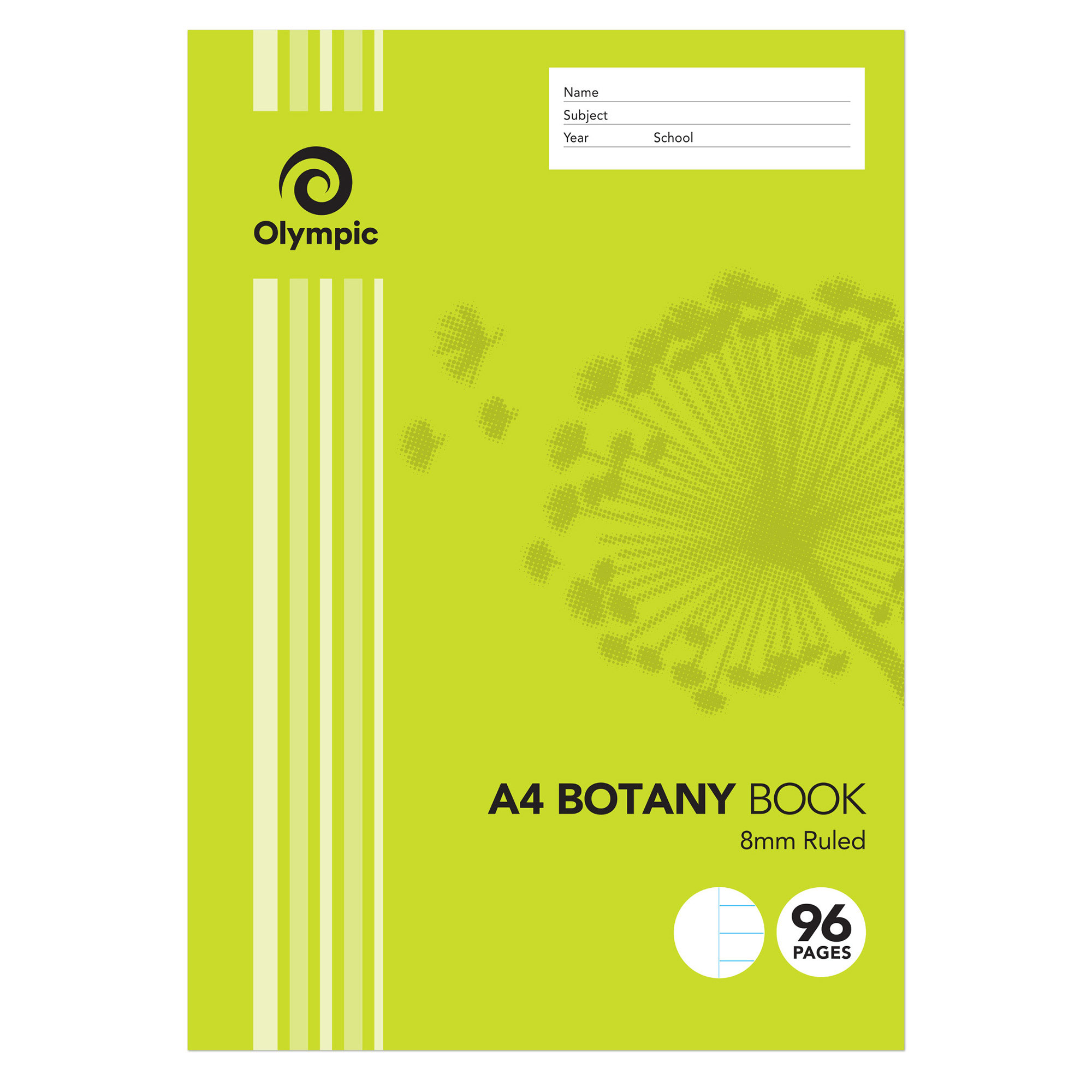 BOTANY BOOK OLYMPIC A4 8MM RULED 96PG