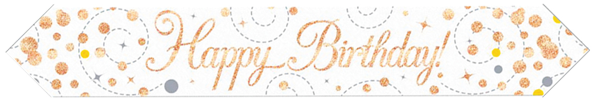 BANNER ALPEN 2.7M HAPPY BIRTHDAY SPARKLING FIZZ ROSE GOLD