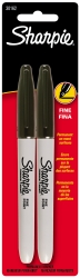 MARKER SHARPIE PERMANENT FINE BLACK PK2