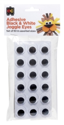 SP- JOGGLE EYES EC ADHESIVE BLACK & WHITE PK50