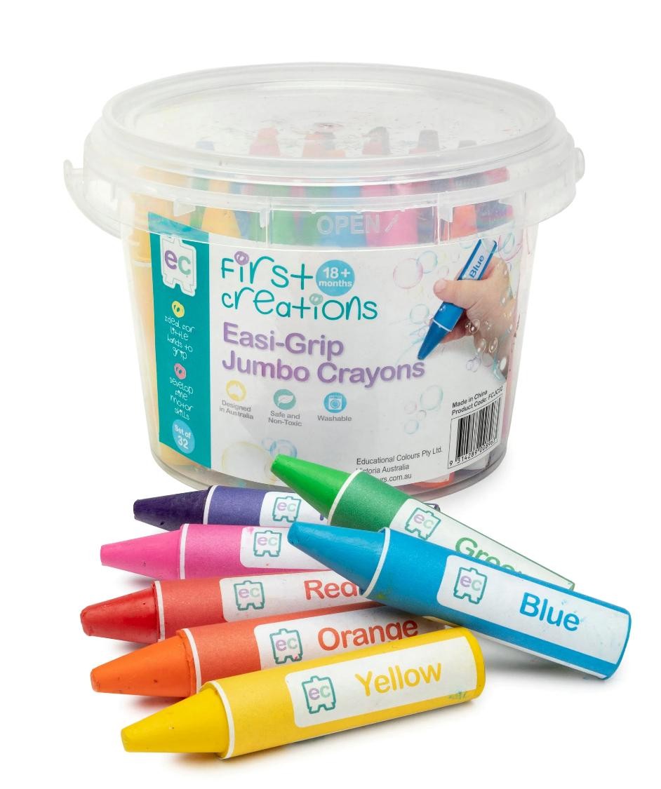 CRAYONS FIRST CREATIONS EASI-GRIP JUMBO TUB32