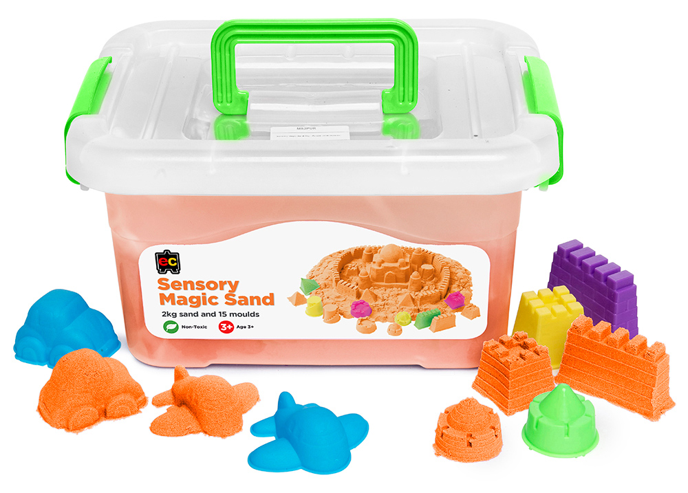 SP- SENSORY SAND EC 2KG MAGIC ORANGE WITH 18 MOULDS
