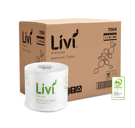 TOILET TISSUE LIVI BASICS 2PLY 700S