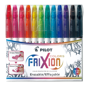 ERASABLE PEN PILOT FRIXION 0.45MM SW-FF-S12 ASSORTED PK12
